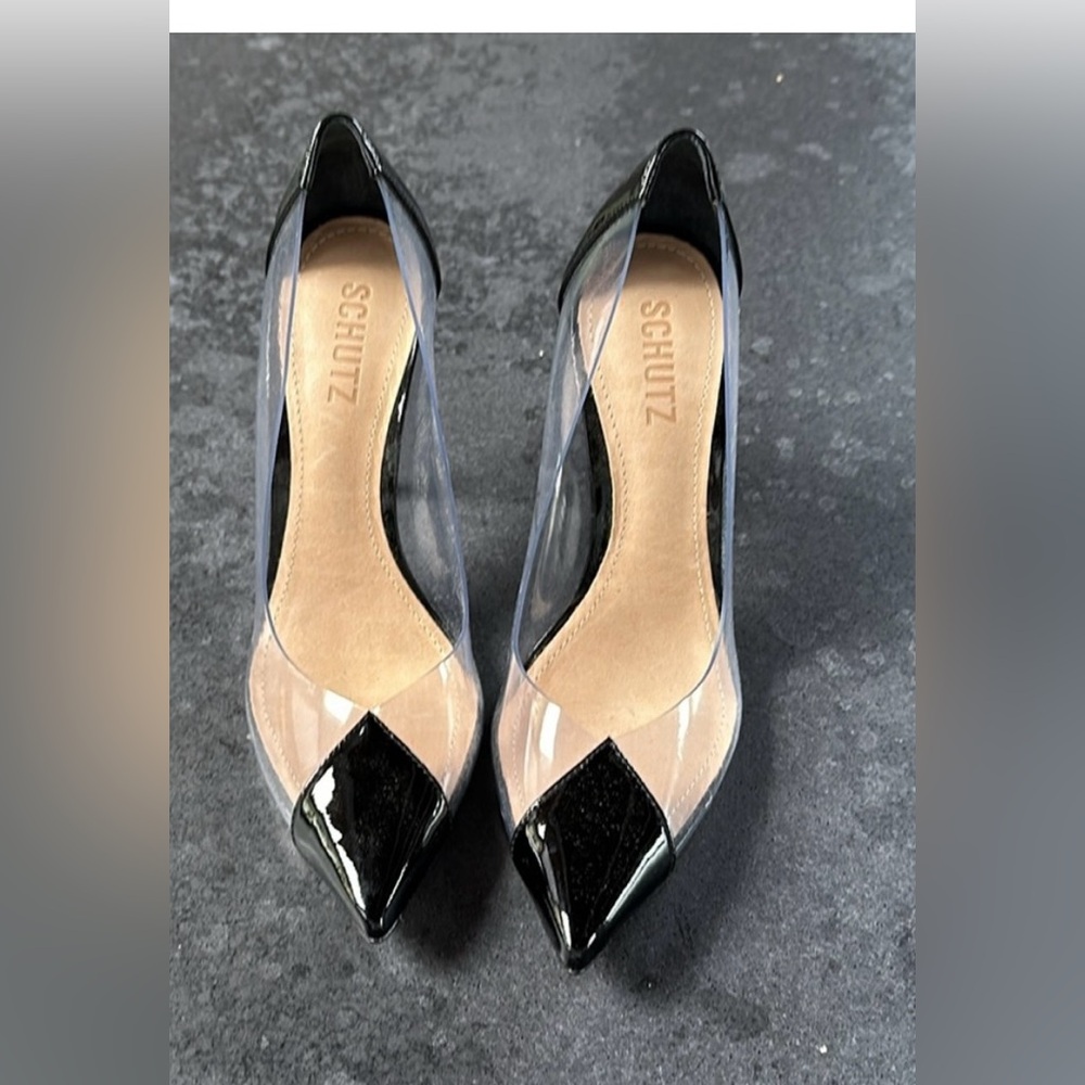 SCHUTZ Cendi Heel in Transparente & Black  Women's Heels 6.5 - Picture 11 of 16